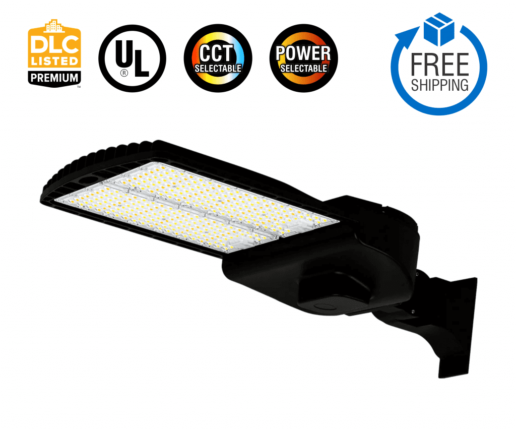 120W-300W BLACK Selectable LED Shoebox Light AC120-277V - Brightway LED ...