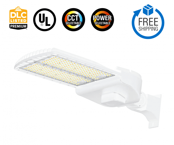 120W-300W WHITE Selectable LED Shoebox Light AC120-277V