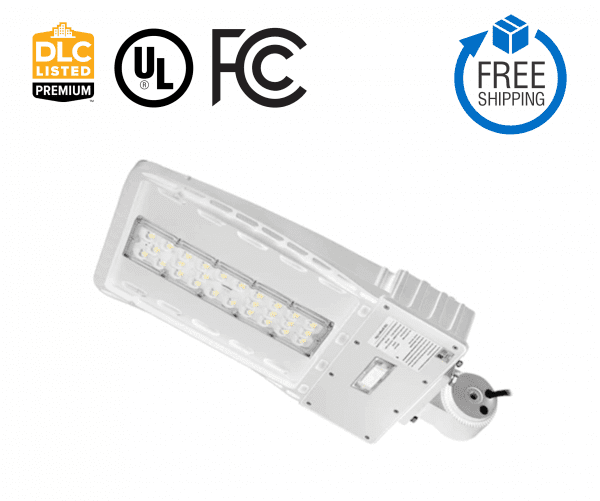60W LED Shoebox Light White Color with Motion Sensor AC120-277V