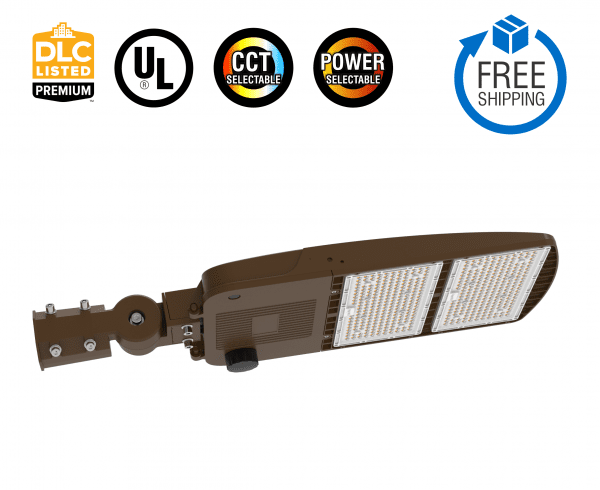 200/240/300W Tunable LED Area Light, 35/40/50K CCT, AC120-277V, 0-10V Dimmable, with Slip Fitter