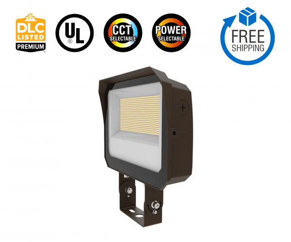 35/60/80W Tunable LED Flood Light, 35/40/50K CCT, AC120-277V, 0-10V Dimmable, Yoke Mount