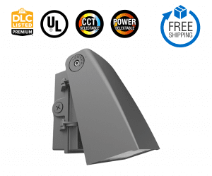 80/100/120W Tunable Adjustable LED Wall Pack, 35/40/50K CCT, AC120-277V, 0-10V Dimmable