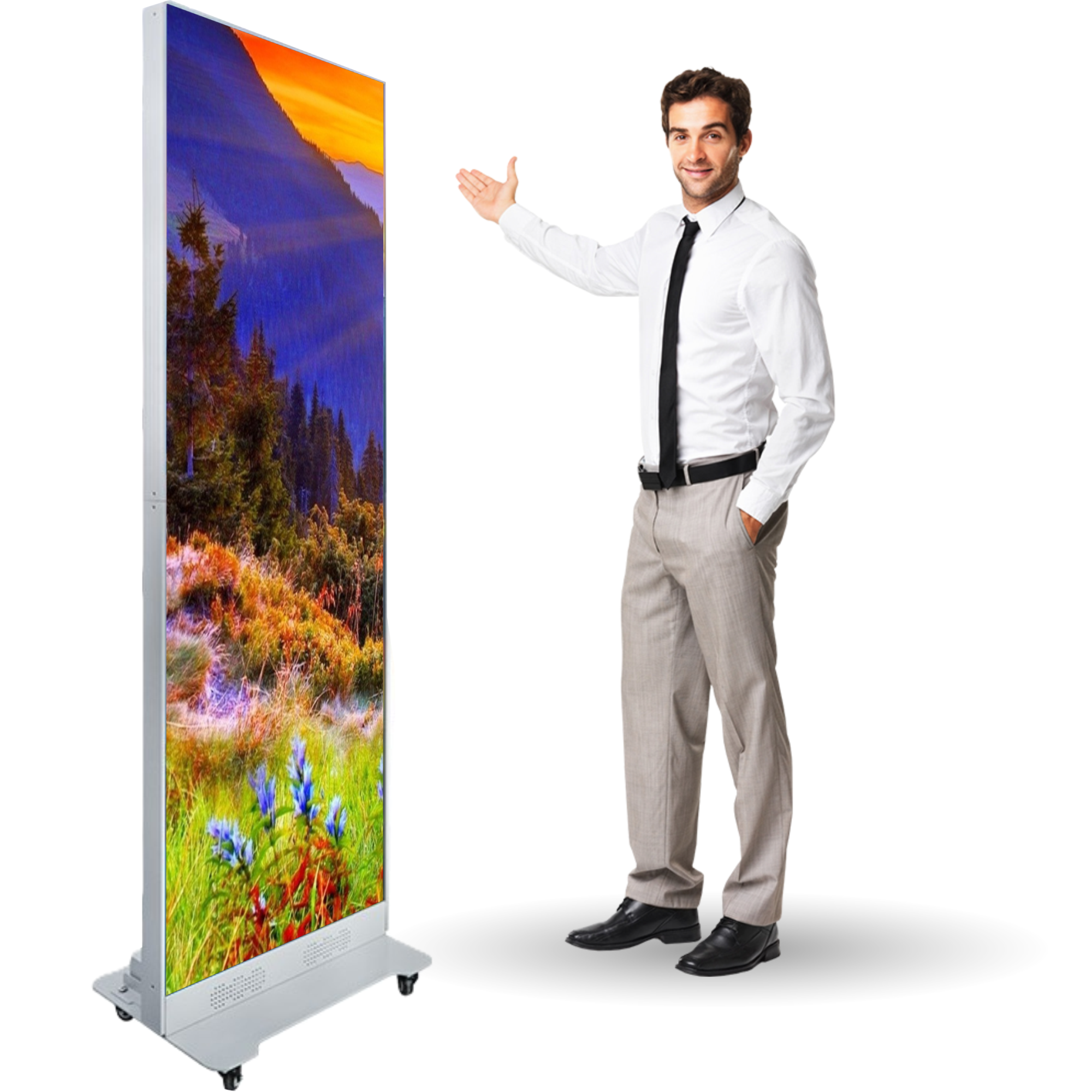 1.86mm Indoor Foldable Front Service Poster LED Display - 344x1032 Resolution
