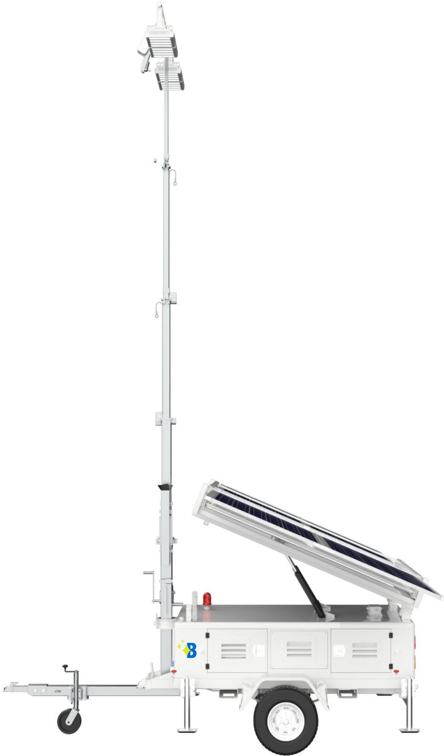 2880W Solar Powered Mobile LED Light Tower - HSL-2880B - Image 3